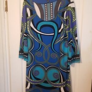 Multicolor Abstract Pattern Dress